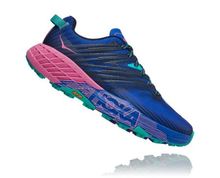 Hoka One One Speedgoat 4 Ženske Tekaški Čevlji Modra / Roza SI-017894F